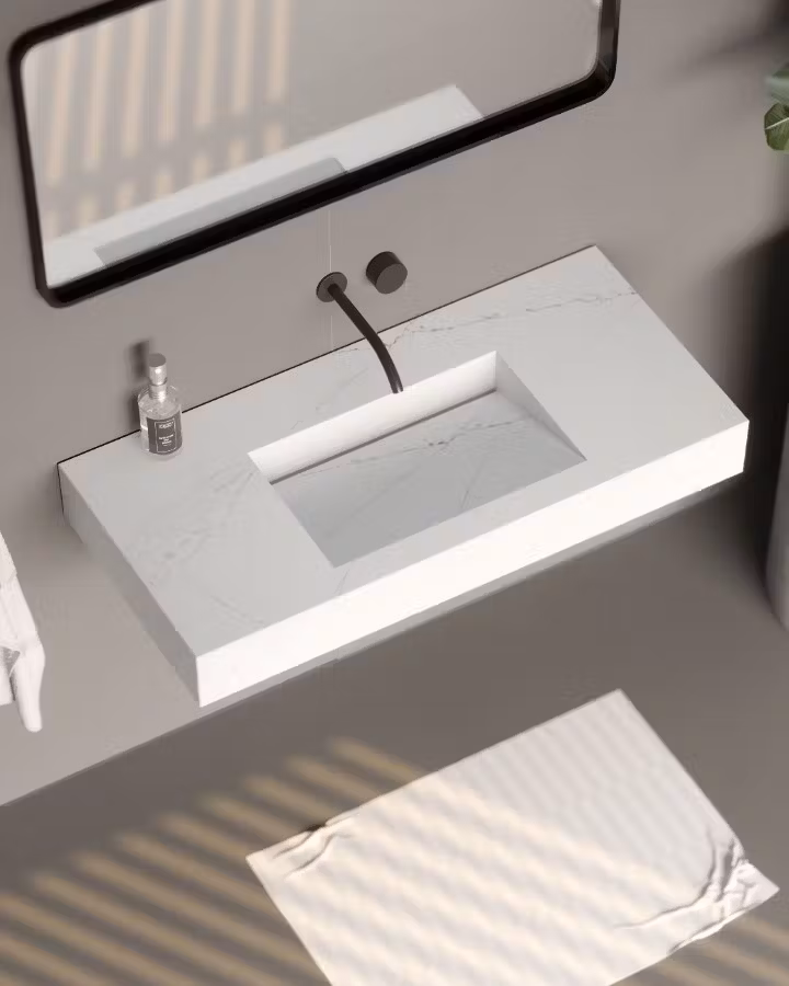 accessoires plan vasque marbre